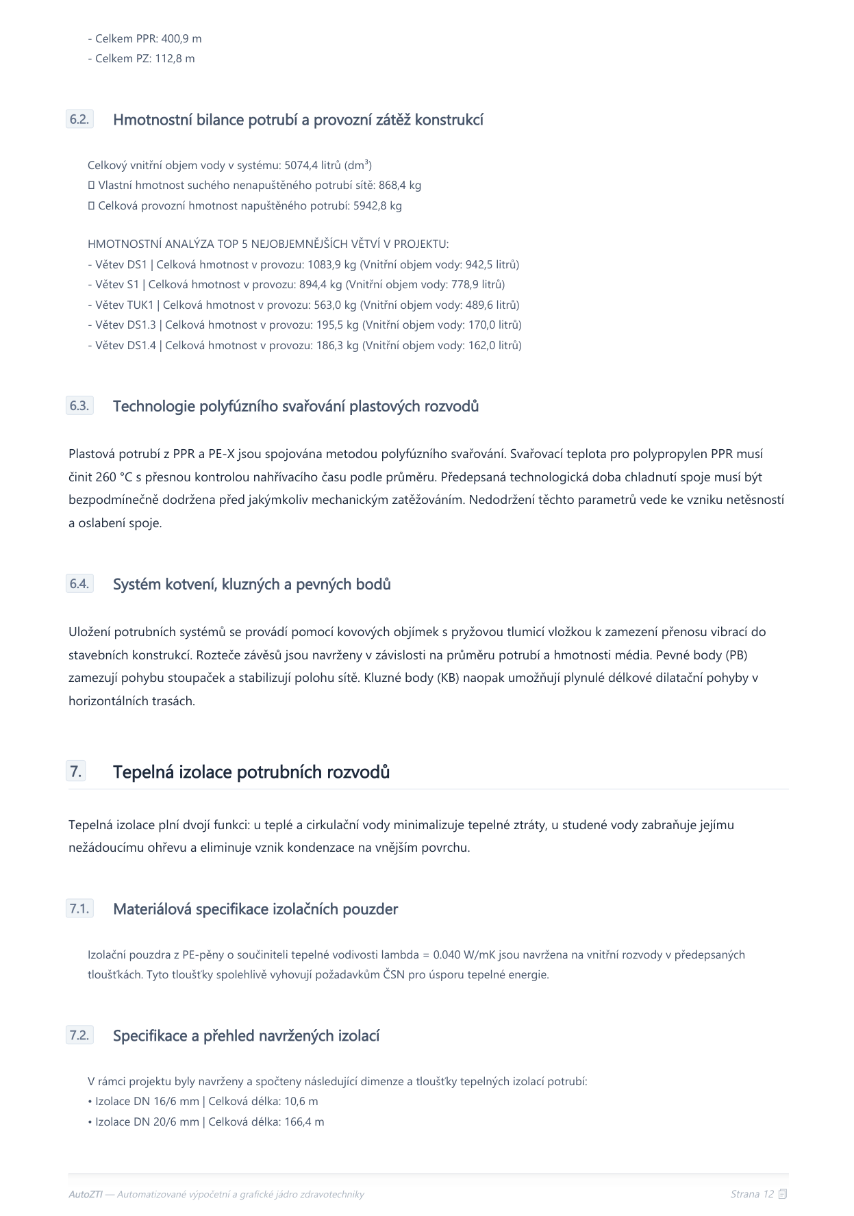 Technická zpráva - Strana 6